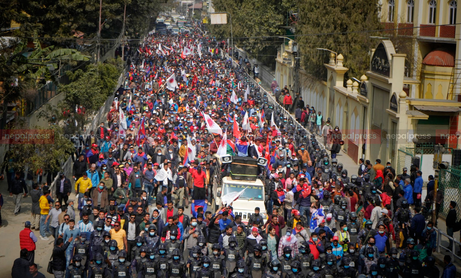 Victory procession by Prachanda-Madhav faction