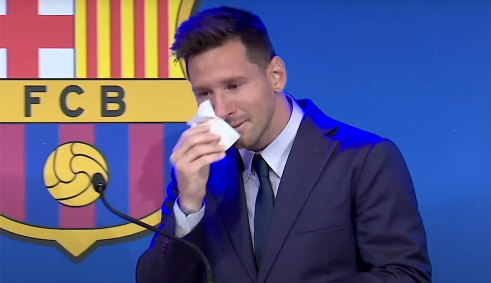 Messi gets emotional as he says goodbye to Barcelona