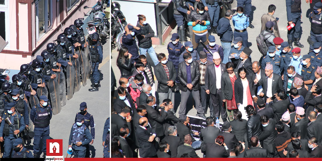 Bar Association Gen Secy Paudel injured as lawyers clash with police (With video)