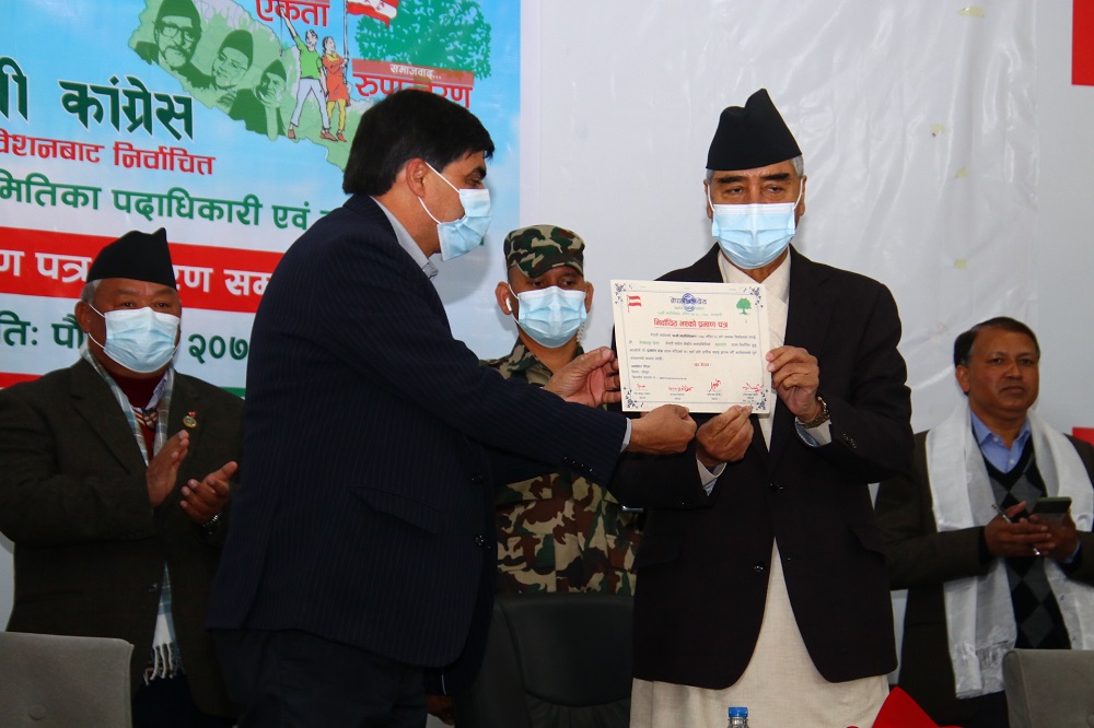Prez Deuba among office bearers, central members receive certificates of victory (With photos)
