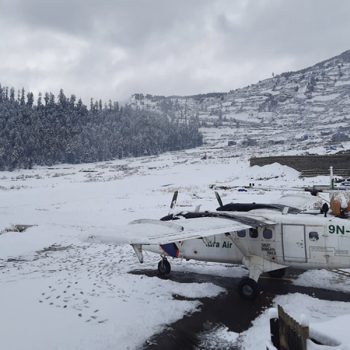 Manang farmers delighted with snowfall