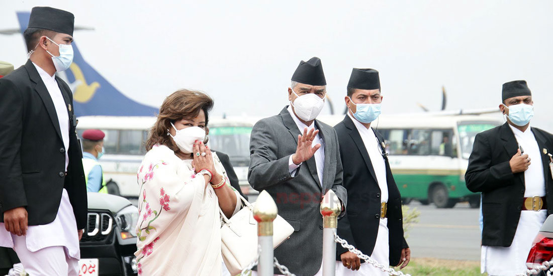 PM Deuba embarks on three-day visit to India (With photos)