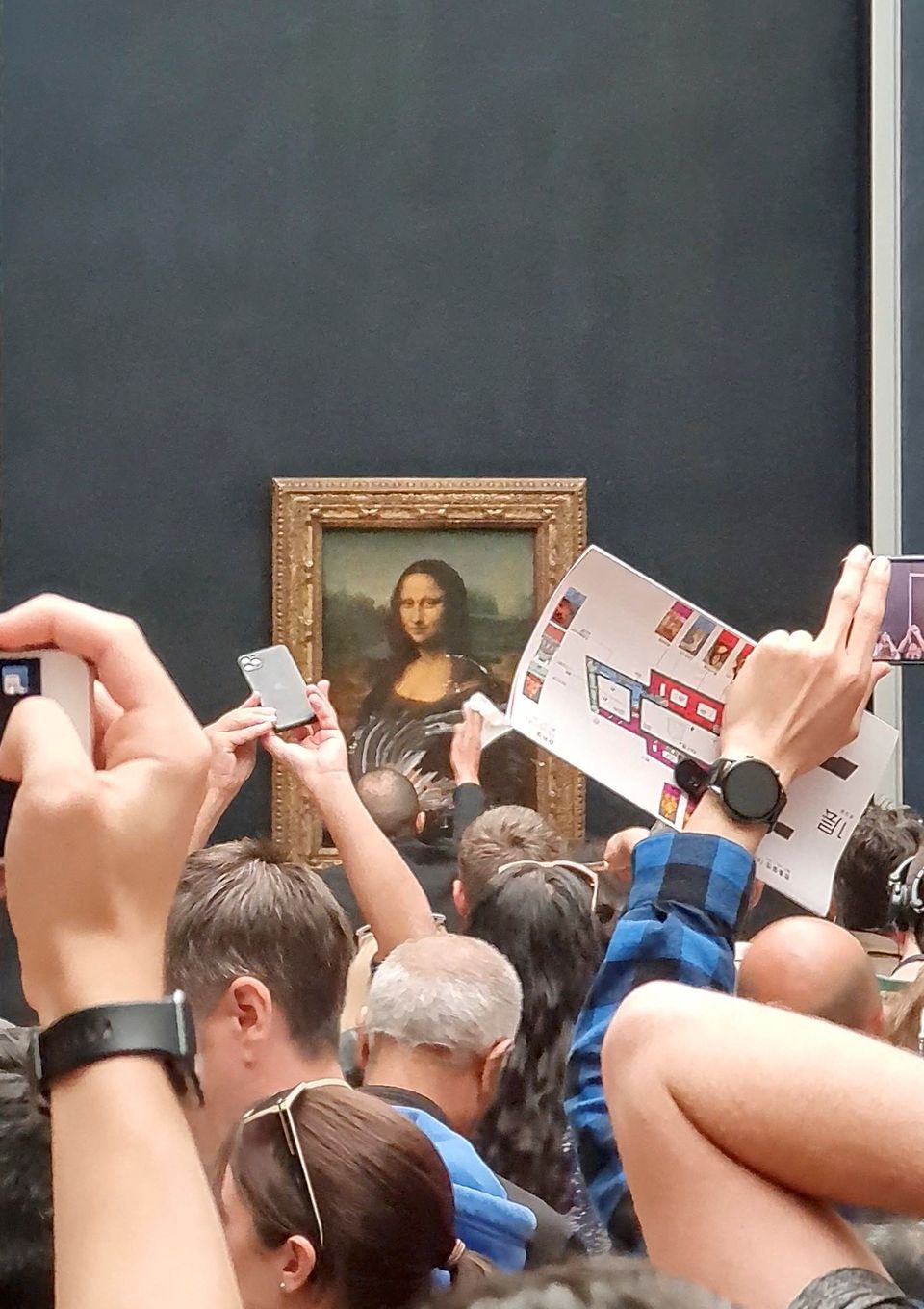 Mona Lisa left unharmed but smeared in cream in climate protest stunt