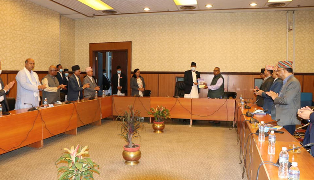 Budget tampering case: Probe committee submits report to Speaker Sapkota (With report)