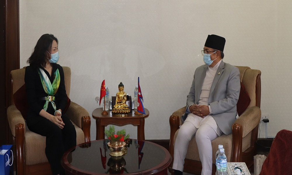 Chinese envoy pays courtesy call on Home Minister Khand