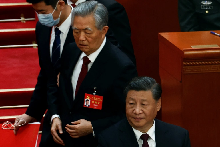 ‘Not feeling well’: China’s ex-leader led out of party congress