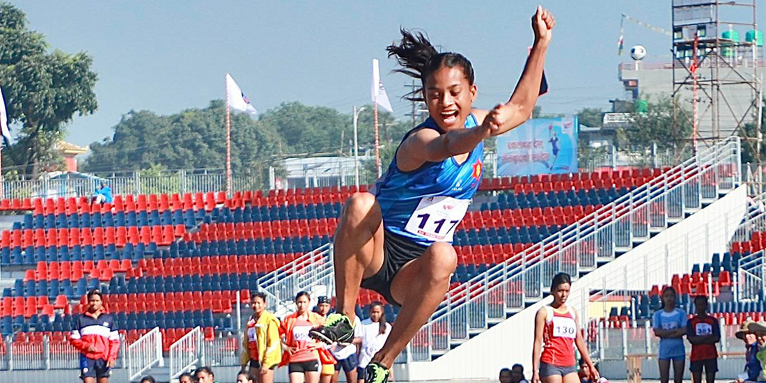 9th National Games: Jay Rani wins three gold medals, sets national record in long jump