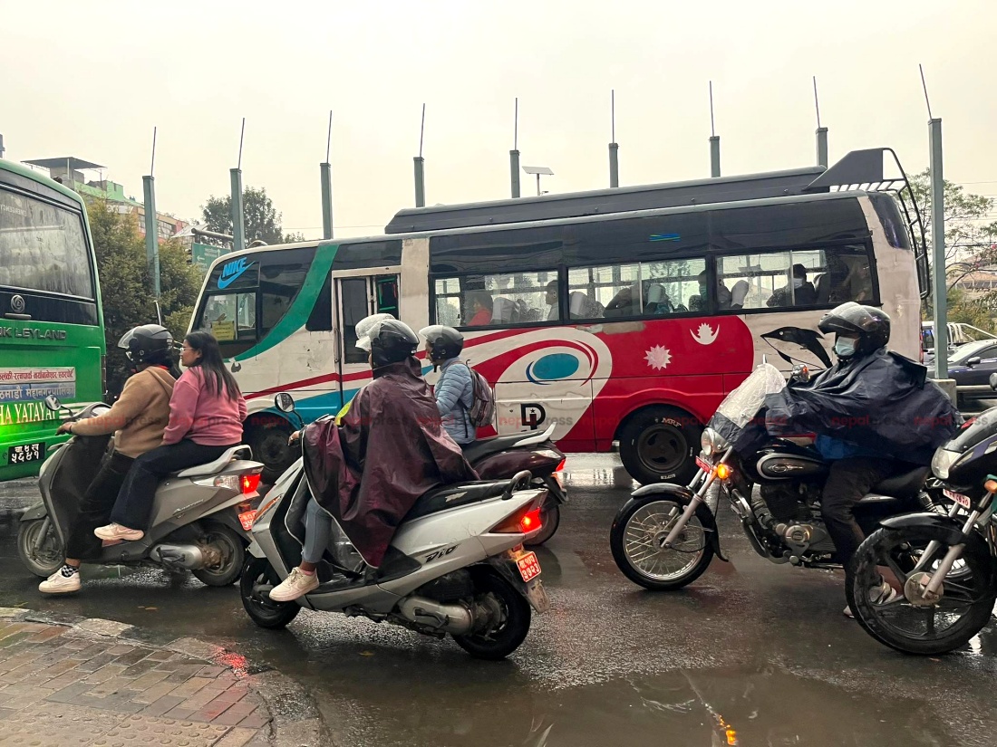 Westerly winds bring rain in different parts of country including Kathmandu (With photos)