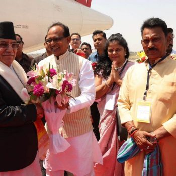 Prime Minister Dahal in Indore (photos)