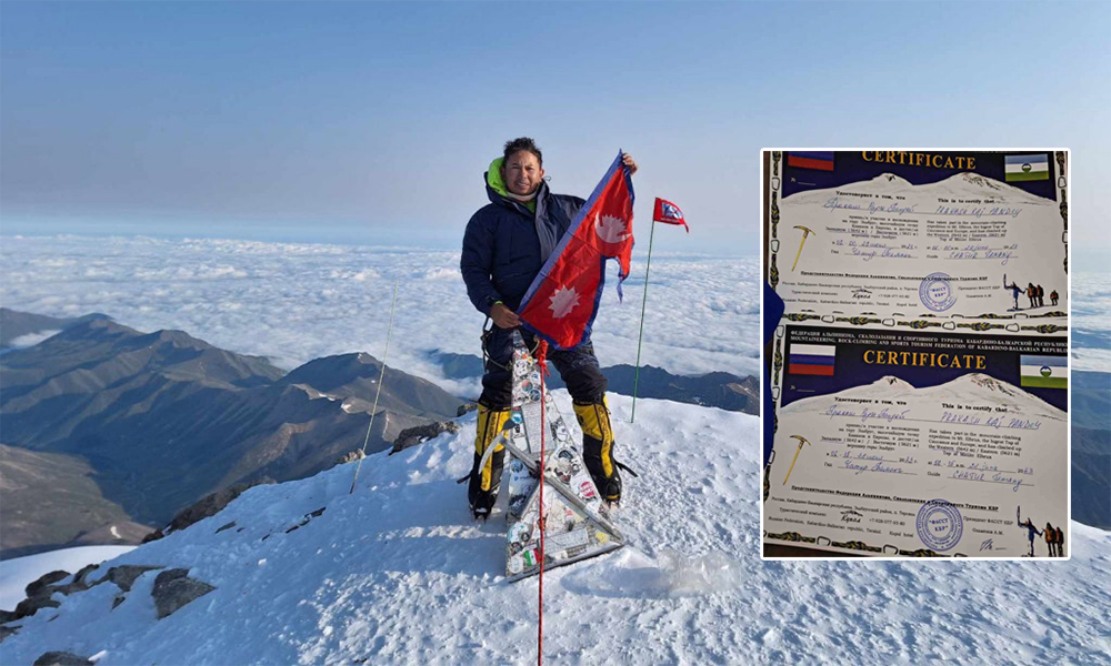 Pandey climbs Elbrus, Europe’s highest mountain
