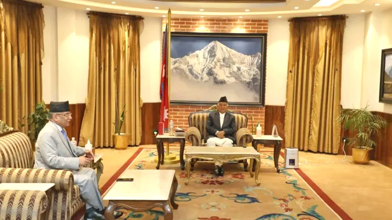 PM Dahal calls on President Paudel