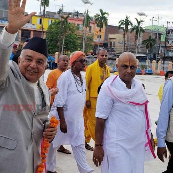 President Paudel offers puja at Janaki temple (With photos)