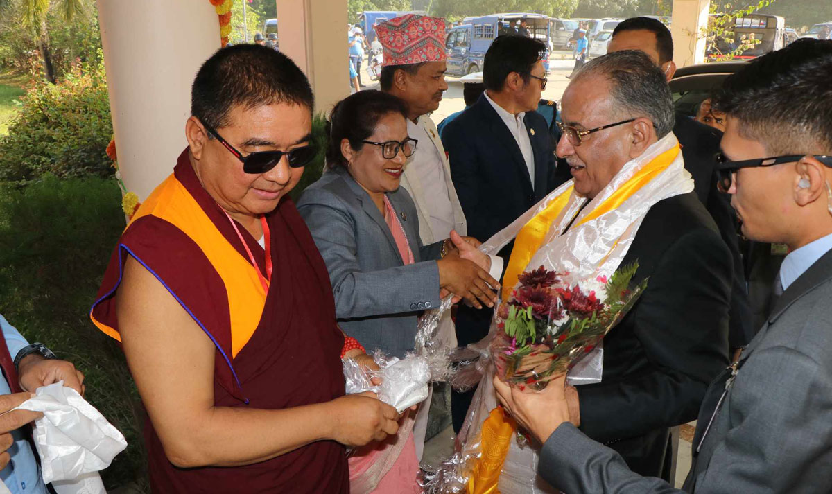 PM Dahal in Lumbini to welcome UN Secretary General