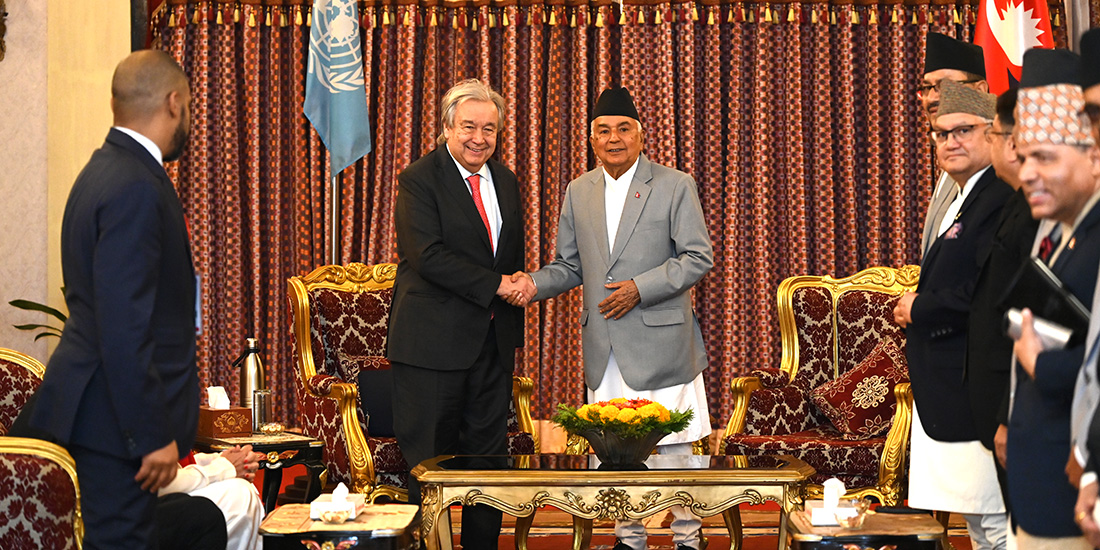 UN Secretary General Guterres pays courtesy call on President Paudel
