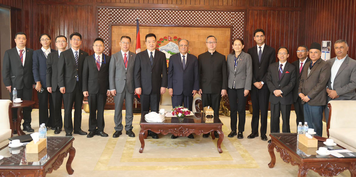 Visiting Chinese delegation calls on PM Dahal