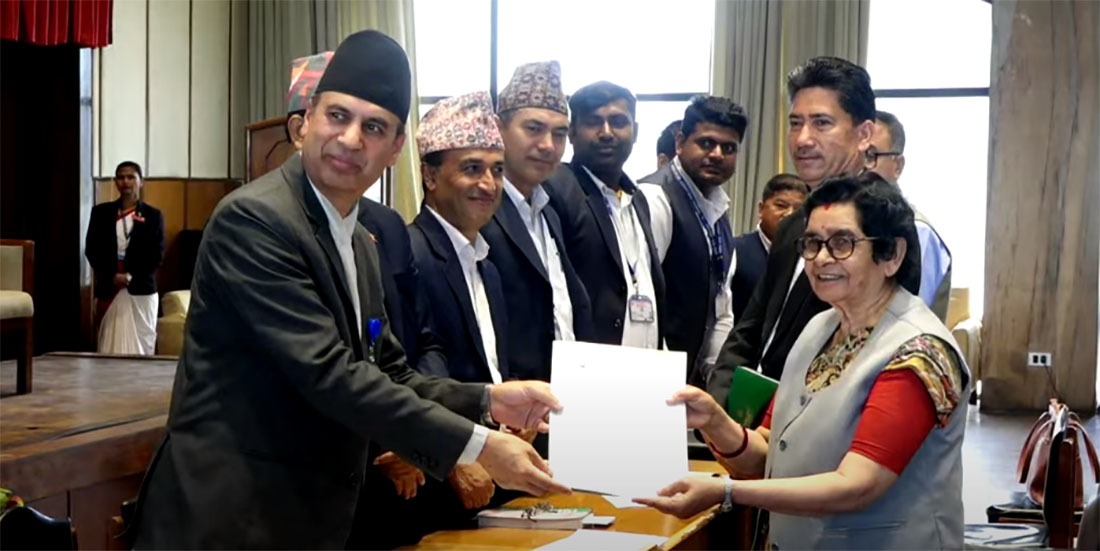 NC’s Bishnu Devi Pudasaini files nomination for National Assembly vice-chair post