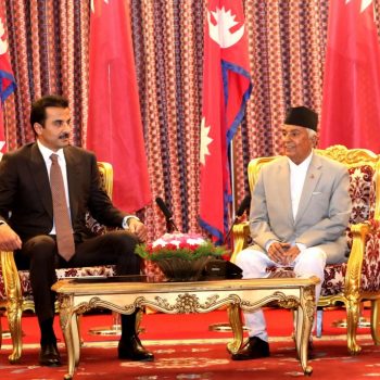 President Paudel, Qatari Emir Al Thani talk about climate change impacts, deepening Nepal-Qatar ties