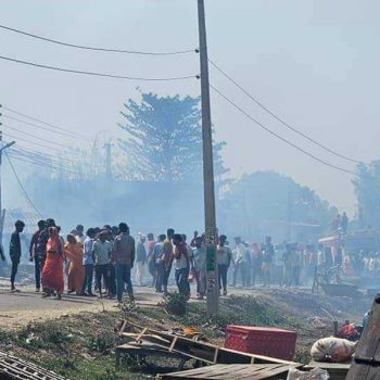 Fire survivors of Mahottari awaiting relief