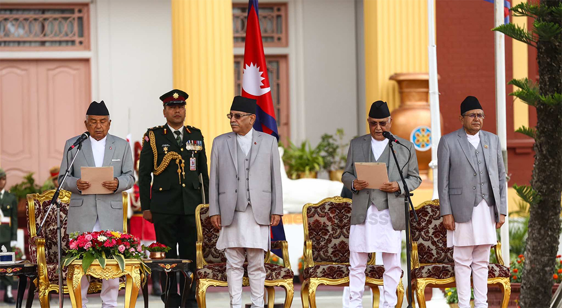 KP Oli sworn in as PM (With photos and video)