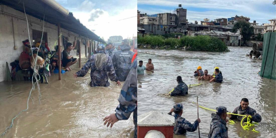 Flood in Kathmandu Valley: 36 persons rescued from various places