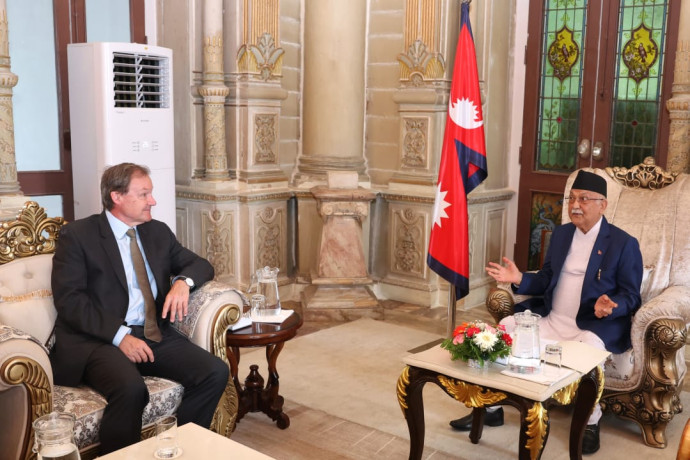 British Ambassador Fenn pays courtesy call on PM Oli