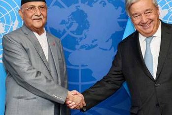 PM Oli meets with UN Secretary General Guterres