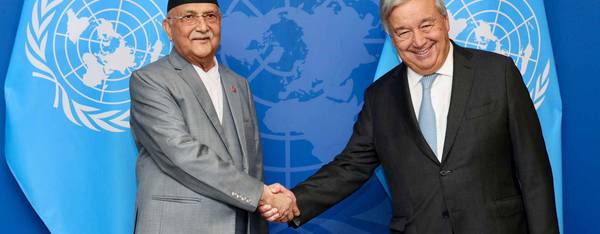 PM Oli meets with UN Secretary General Guterres