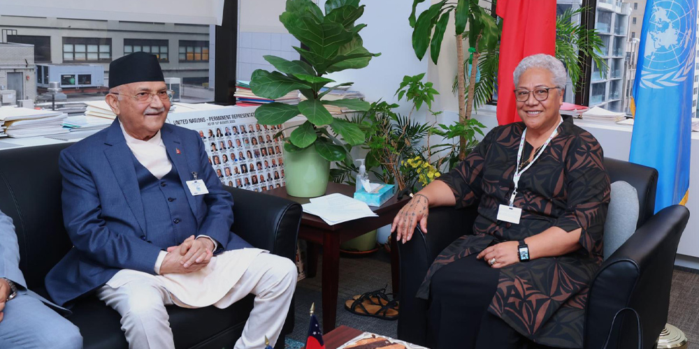 PM Oli holds meeting with his Samoa counterpart