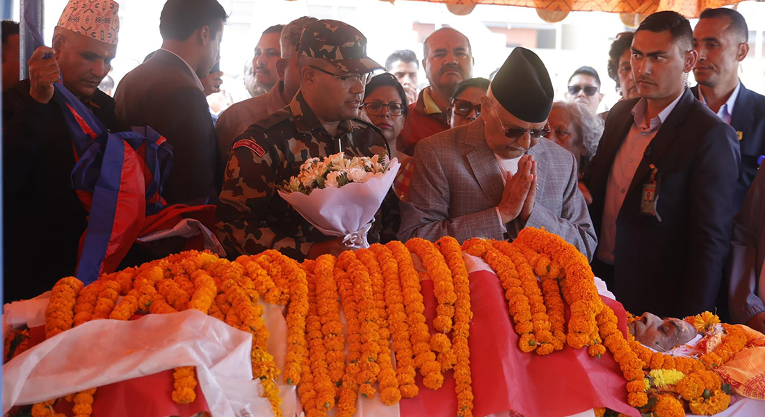 PM pays tributes to former Speaker Dhungana (With photos)