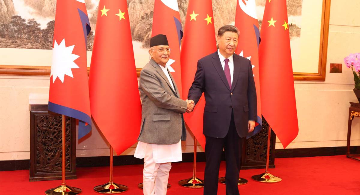 PM Oli pays courtesy call on Chinese President Xi Jinping