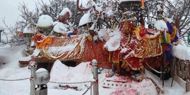 Snowfall in high altitude of Taplejung including Pathibhara