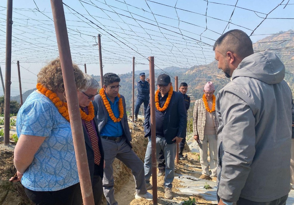 Israeli Ambassador Bass visits model farm in Dhading