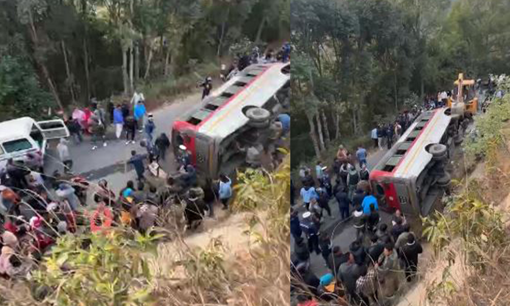 Bus accident in Sankhu leaves 6 dead, 40 injured