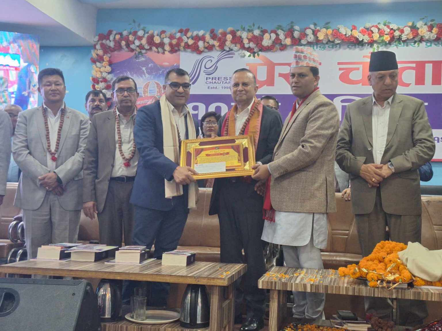 Nepal Press Editor-In-Chief Paudel honoured with Hridaya Chandra Singh Smriti Award